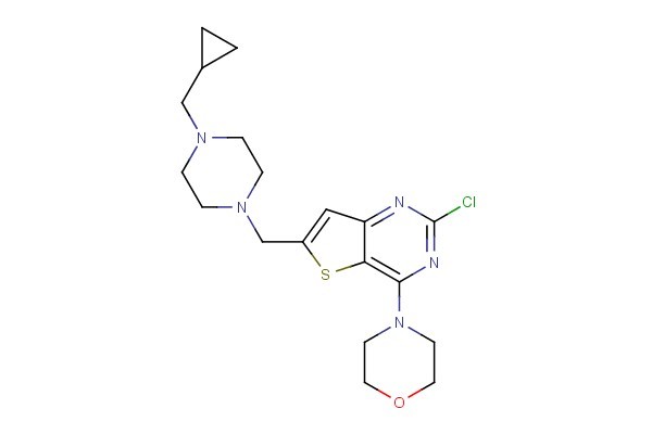 4-(2-chloro-6-((4-(cyclopropylmethyl)piperazin-1-yl)methyl)thieno[3,2-d]pyrimidin-4-yl)morpholine