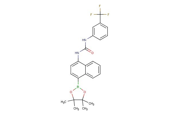1-(4-(4,4,5,5-tetramethyl-1,3,2-dioxaborolan-2-yl)naphthalen-1-yl)-3-(3-(trifluoromethyl)phenyl)urea