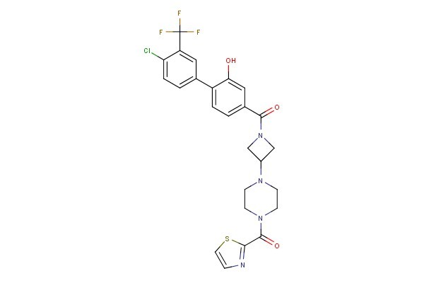 (4-(1-(4'-chloro-2-hydroxy-3'-(trifluoromethyl)-[1,1'-biphenyl]-4-carbonyl)azetidin-3-yl)piperazin-1-yl)(thiazol-2-yl)methanone
