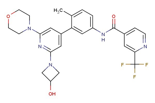 N-(3-(2-(3-hydroxyazetidin-1-yl)-6-morpholinopyridin-4-yl)-4-methylphenyl)-2-(trifluoromethyl)isonicotinamide