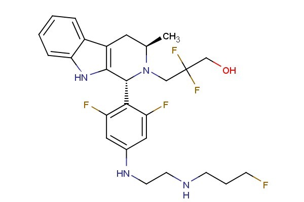 3-((1R,3R)-1-(2,6-difluoro-4-((2-((3-fluoropropyl)amino)ethyl)amino)phenyl)-3-methyl-3,4-dihydro-1H-pyrido[3,4-b]indol-2(9H)-yl)-2,2-difluoropropan-1-ol