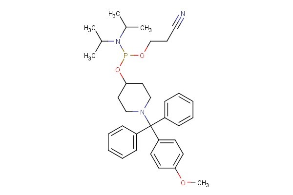 2-cyanoethyl (1-((4-methoxyphenyl)diphenylmethyl)piperidin-4-yl) diisopropylphosphoramidite