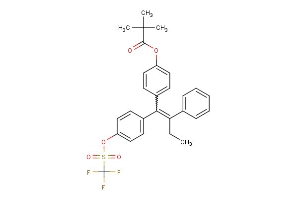 4-(2-phenyl-1-(4-(((trifluoromethyl)sulfonyl)oxy)phenyl)but-1-en-1-yl)phenyl pivalate