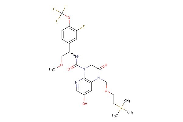 (S)-N-(1-(3-fluoro-4-(trifluoromethoxy)phenyl)-2-methoxyethyl)-7-hydroxy-2-oxo-1-((2-(trimethylsilyl)ethoxy)methyl)-2,3-dihydropyrido[2,3-b]pyrazine-4(1H)-carboxamide