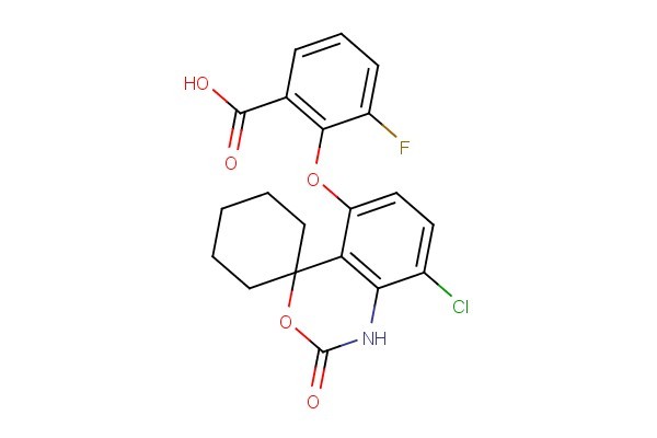2-((8-chloro-2-oxo-1,2-dihydrospiro[benzo[d][1,3]oxazine-4,1'-cyclohexan]-5-yl)oxy)-3-fluorobenzoic acid