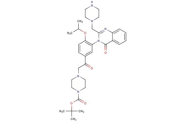 tert-butyl 4-(2-(4-isopropoxy-3-(4-oxo-2-(piperazin-1-ylmethyl)quinazolin-3(4H)-yl)phenyl)-2-oxoethyl)piperazine-1-carboxylate