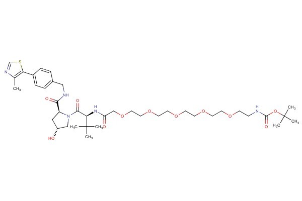 tert-butyl ((S)-19-((2S,4R)-4-hydroxy-2-((4-(4-methylthiazol-5-yl)benzyl)carbamoyl)pyrrolidine-1-carbonyl)-20,20-dimethyl-17-oxo-3,6,9,12,15-pentaoxa-18-azahenicosyl)carbamate