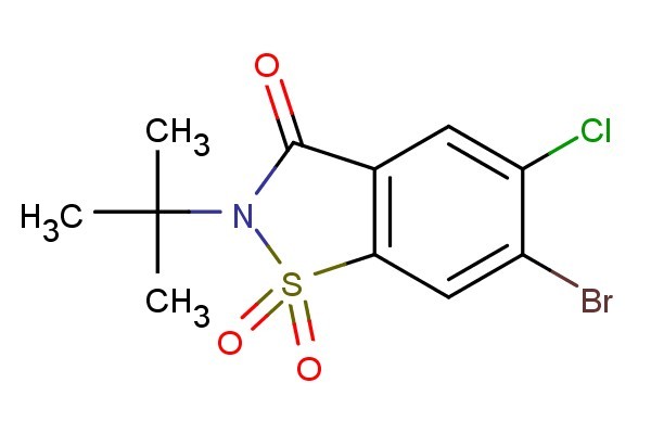 6-bromo-2-(tert-butyl)-5-chlorobenzo[d]isothiazol-3(2H)-one 1,1-dioxide