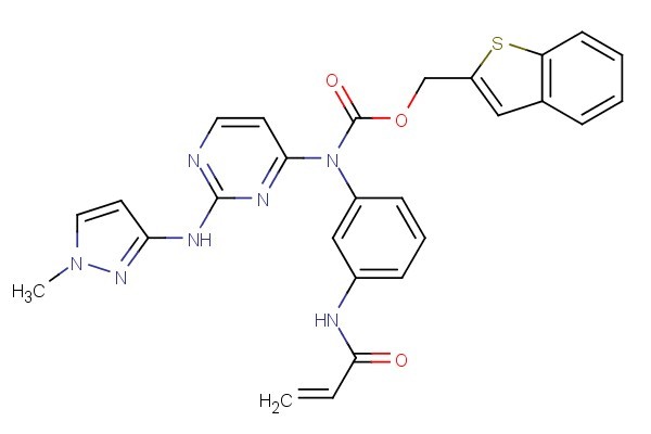 benzo[b]thiophen-2-ylmethyl (3-acrylamidophenyl)(2-((1-methyl-1H-pyrazol-3-yl)amino)pyrimidin-4-yl)carbamate