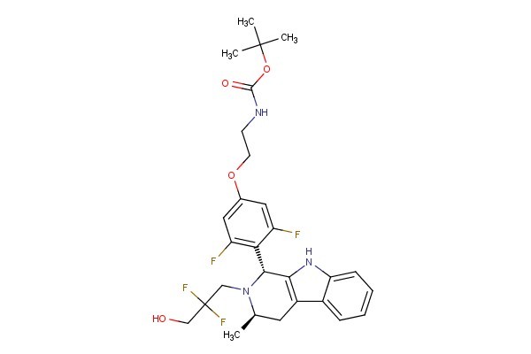 tert-butyl (2-(4-((1R,3R)-2-(2,2-difluoro-3-hydroxypropyl)-3-methyl-2,3,4,9-tetrahydro-1H-pyrido[3,4-b]indol-1-yl)-3,5-difluorophenoxy)ethyl)carbamate