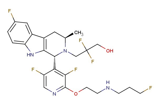 3-((1R,3R)-1-(3,5-difluoro-2-(2-((3-fluoropropyl)amino)ethoxy)pyridin-4-yl)-6-fluoro-3-methyl-3,4-dihydro-1H-pyrido[3,4-b]indol-2(9H)-yl)-2,2-difluoropropan-1-ol