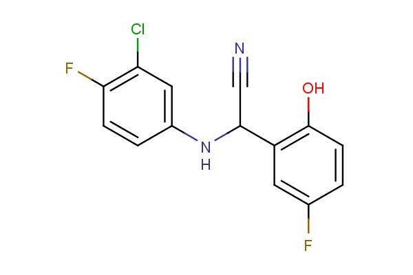 2-((3-chloro-4-fluorophenyl)amino)-2-(5-fluoro-2-hydroxyphenyl)acetonitrile
