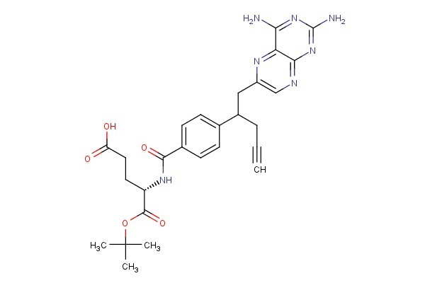 (4S)-5-(tert-butoxy)-4-(4-(1-(2,4-diaminopteridin-6-yl)pent-4-yn-2-yl)benzamido)-5-oxopentanoate