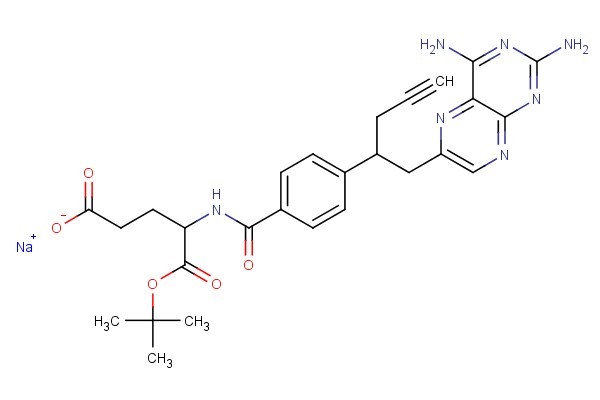 sodium (4S)-5-(tert-butoxy)-4-(4-(1-(2,4-diaminopteridin-6-yl)pent-4-yn-2-yl)benzamido)-5-oxopentanoate