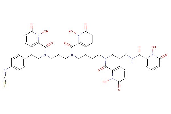 1-hydroxy-N-(3-(1-hydroxy-6-oxo-1,6-dihydropyridine-2-carboxamido)propyl)-N-(4-(1-hydroxy-N-(3-(1-hydroxy-N-(4-isothiocyanatophenethyl)-6-oxo-1,6-dihydropyridine-2-carboxamido)propyl)-6-oxo-1,6-dihydropyridine-2-carboxamido)butyl)-6-oxo-1,6-dihydropyridin