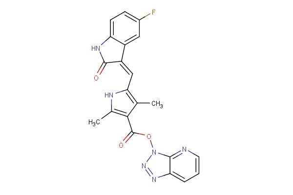 3H-[1,2,3]triazolo[4,5-b]pyridin-3-yl (Z)-5-((5-fluoro-2-oxoindolin-3-ylidene)methyl)-2,4-dimethyl-1H-pyrrole-3-carboxylate
