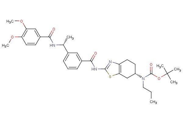 tert-butyl ((S)-2-(3-((R)-1-(3,4-dimethoxybenzamido)ethyl)benzamido)-4,5,6,7-tetrahydrobenzo[d]thiazol-6-yl)(propyl)carbamate