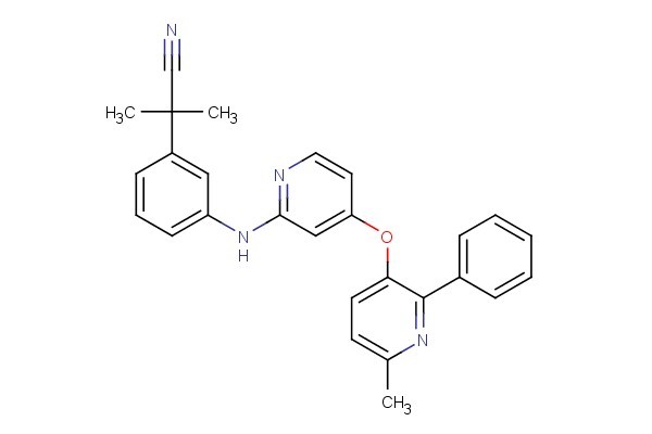 2-methyl-2-(3-((4-((6-methyl-2-phenylpyridin-3-yl)oxy)pyridin-2-yl)amino)phenyl)propanenitrile