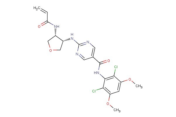 2-(((3S,4R)-4-acrylamidotetrahydrofuran-3-yl)amino)-N-(2,6-dichloro-3,5-dimethoxyphenyl)pyrimidine-5-carboxamide