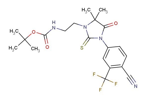tert-butyl (2-(3-(4-cyano-3-(trifluoromethyl)phenyl)-5,5-dimethyl-4-oxo-2-thioxoimidazolidin-1-yl)ethyl)carbamate