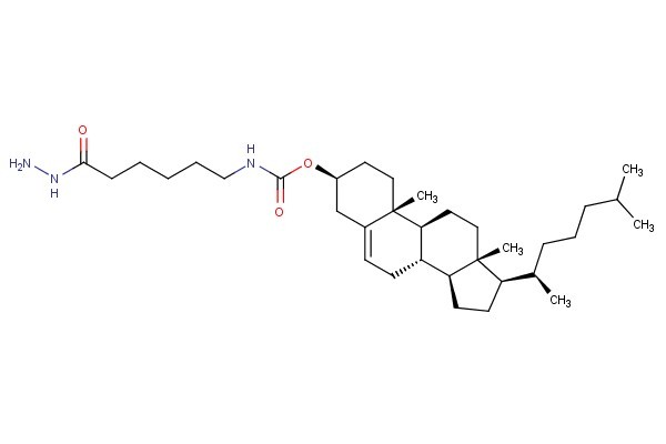 (3S,8S,9S,10R,13R,14S,17R)-10,13-dimethyl-17-((R)-6-methylheptan-2-yl)-2,3,4,7,8,9,10,11,12,13,14,15,16,17-tetradecahydro-1H-cyclopenta[a]phenanthren-3-yl (6-hydrazinyl-6-oxohexyl)carbamate