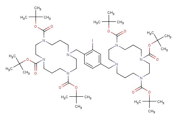hexa-tert-butyl 11,11'-((2-iodo-1,4-phenylene)bis(methylene))bis(1,4,8,11-tetraazacyclotetradecane-1,4,8-tricarboxylate)