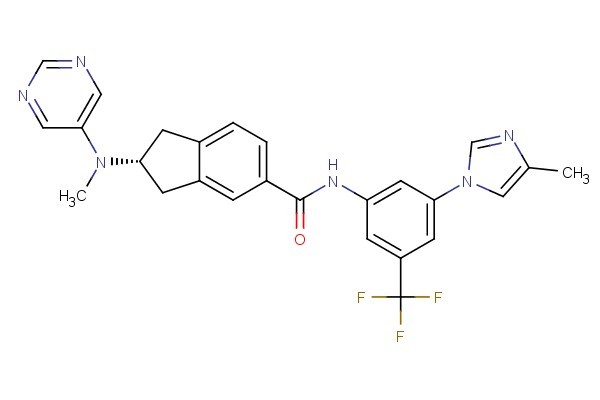 (R)-2-(methyl(pyrimidin-5-yl)amino)-N-(3-(4-methyl-1H-imidazol-1-yl)-5-(trifluoromethyl)phenyl)-2,3-dihydro-1H-indene-5-carboxamide