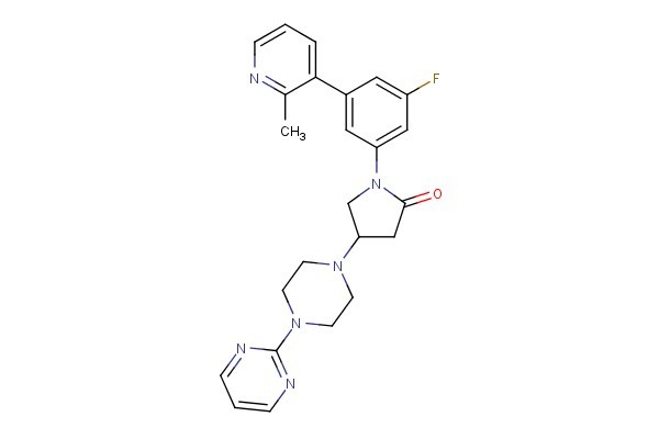 1-(3-fluoro-5-(2-methylpyridin-3-yl)phenyl)-4-(4-(pyrimidin-2-yl)piperazin-1-yl)pyrrolidin-2-one