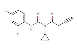 2-cyano-N-cyclopropyl-N-(2-fluoro-4-iodophenylcarbamoyl)acetamide