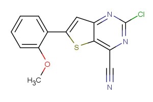 2-chloro-6-(2-methoxyphenyl)thieno[3,2-d]pyrimidine-4-carbonitrile