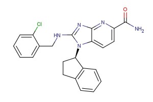 (R)-2-(2-chlorobenzylamino)-1-(2,3-dihydro-1H-inden-1-yl)-1H-imidazo[4,5-b]pyridine-5-carboxamide
