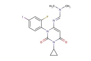 (E)-N'-(1-cyclopropyl-3-(2-fluoro-4-iodophenyl)-2,6-dioxo-1,2,3,6-tetrahydropyrimidin-4-yl)-N,N-dimethylformimidamide