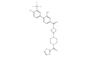 (4-(1-(4'-chloro-2-hydroxy-3'-(trifluoromethyl)-[1,1'-biphenyl]-4-carbonyl)azetidin-3-yl)piperazin-1-yl)(thiazol-2-yl)methanone