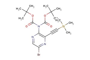 tert-butyl (5-bromo-3-((trimethylsilyl)ethynyl)pyrazin-2-yl)(tert-butoxycarbonyl)carbamate