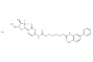 6-((4-amino-[1,1'-biphenyl]-3-yl)amino)-6-oxohexyl (1-((2R,4R,5R)-3,3-difluoro-4-hydroxy-5-(hydroxymethyl)tetrahydrofuran-2-yl)-2-oxo-1,2-dihydropyrimidin-4-yl)carbamate hydrochloride