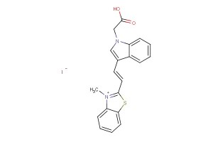 (E)-2-(2-(1-(carboxymethyl)-1H-indol-3-yl)vinyl)-3-methylbenzo[d]thiazol-3-ium iodide