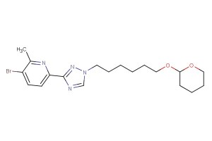 3-bromo-2-methyl-6-(1-(6-((tetrahydro-2H-pyran-2-yl)oxy)hexyl)-1H-1,2,4-triazol-3-yl)pyridine
