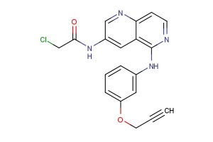 2-chloro-N-(5-((3-(prop-2-yn-1-yloxy)phenyl)amino)-1,6-naphthyridin-3-yl)acetamide