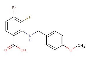 4-bromo-3-fluoro-2-((4-methoxybenzyl)amino)benzoic acid