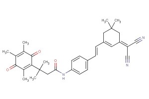 (E)-N-(4-(2-(3-(dicyanomethylene)-5,5-dimethylcyclohex-1-en-1-yl)vinyl)phenyl)-3-methyl-3-(2,4,5-trimethyl-3,6-dioxocyclohexa-1,4-dien-1-yl)butanamide