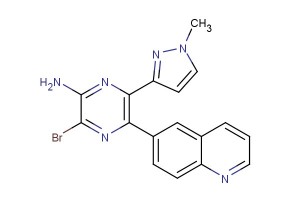 3-bromo-6-(1-methyl-1H-pyrazol-3-yl)-5-(quinolin-6-yl)pyrazin-2-amine
