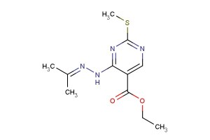 ethyl 2-(methylthio)-4-(2-(propan-2-ylidene)hydrazinyl)pyrimidine-5-carboxylate