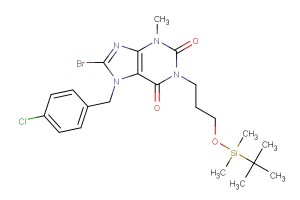 8-bromo-1-(3-((tert-butyldimethylsilyl)oxy)propyl)-7-(4-chlorobenzyl)-3-methyl-3,7-dihydro-1H-purine-2,6-dione