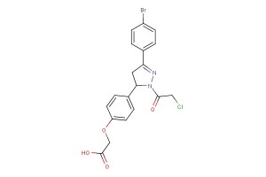 2-(4-(3-(4-bromophenyl)-1-(2-chloroacetyl)-4,5-dihydro-1H-pyrazol-5-yl)phenoxy)acetic acid