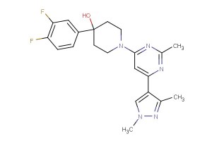 4-(3,4-difluorophenyl)-1-(6-(1,3-dimethyl-1H-pyrazol-4-yl)-2-methylpyrimidin-4-yl)piperidin-4-ol