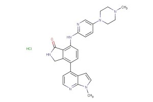 4-(1-methyl-1H-pyrrolo[2,3-b]pyridin-4-yl)-7-((5-(4-methylpiperazin-1-yl)pyridin-2-yl)amino)isoindolin-1-one hydrochloride