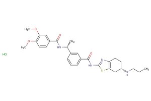 3,4-dimethoxy-N-((R)-1-(3-(((S)-6-(propylamino)-4,5,6,7-tetrahydrobenzo[d]thiazol-2-yl)carbamoyl)phenyl)ethyl)benzamide hydrochloride