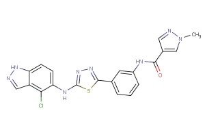 N-(3-(5-((4-chloro-1H-indazol-5-yl)amino)-1,3,4-thiadiazol-2-yl)phenyl)-1-methyl-1H-pyrazole-4-carboxamide