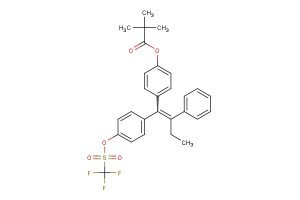 4-(2-phenyl-1-(4-(((trifluoromethyl)sulfonyl)oxy)phenyl)but-1-en-1-yl)phenyl pivalate
