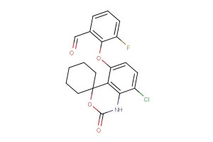 2-((8-chloro-2-oxo-1,2-dihydrospiro[benzo[d][1,3]oxazine-4,1'-cyclohexan]-5-yl)oxy)-3-fluorobenzaldehyde